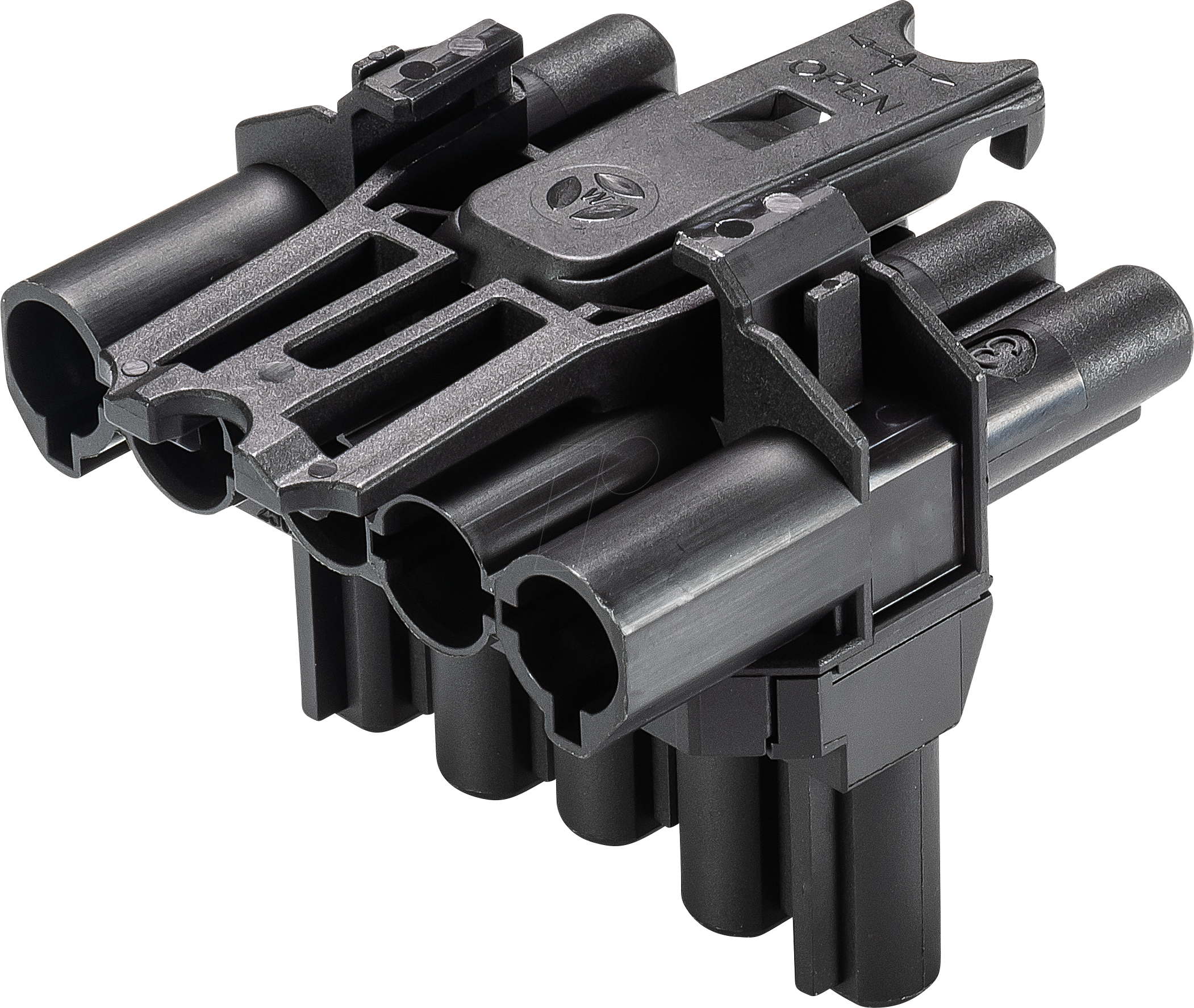 GST 18-5V 2P1-SW - T-Verteiler, 5-polig, sw, 1x Ein / 2x Aus