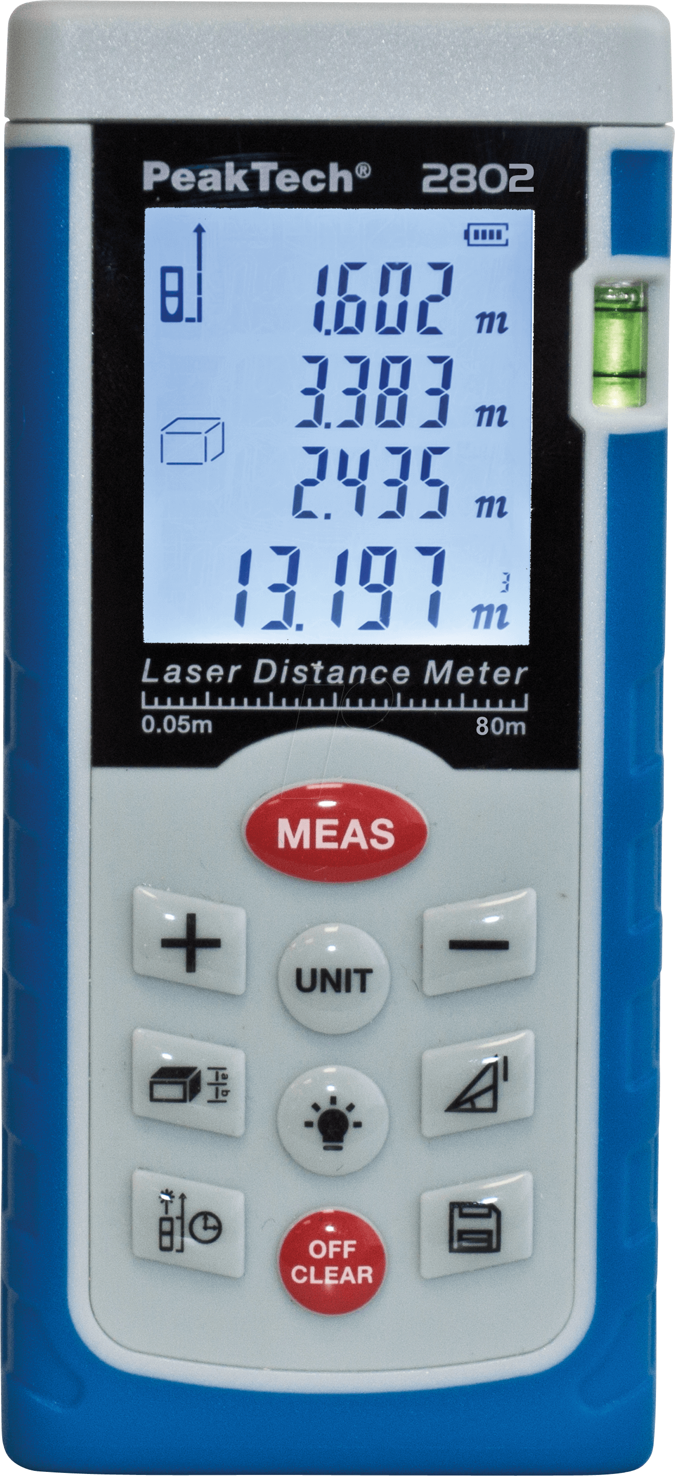 PEAKTECH 2802 - Laserentfernungsmesser, 0,05 - 80 m