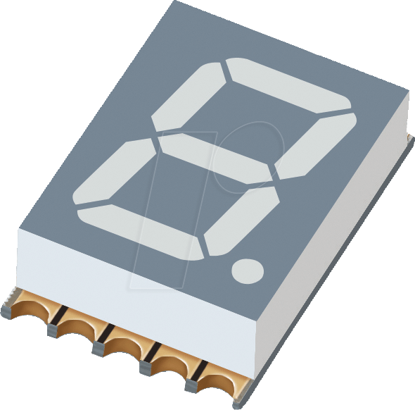 SA EL SMD 90WS - Single-7-Segment-Anzeige, SMD, 10 mm, 90 mcd, weiß