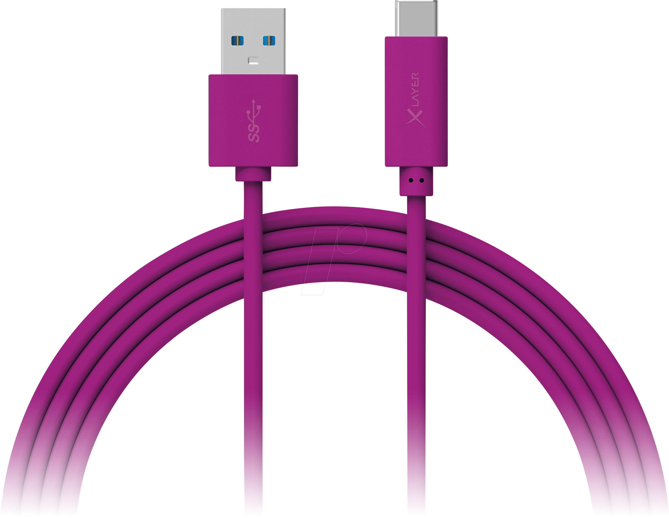 XLAYER 214352 - Sync- & Ladekabel, USB-A -> USB-C, 1,0 m, lila