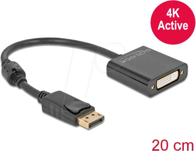 DELOCK 63482 - DisplayPort Adapter, DP 1.2 Stecker auf DVI Buchse