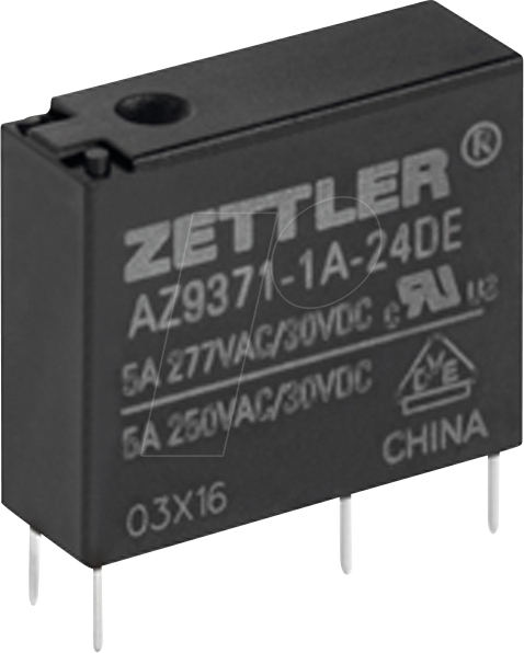 AZ9371-1A-24DE - Printrelais , 24 V DC, 5 A, 1 NO