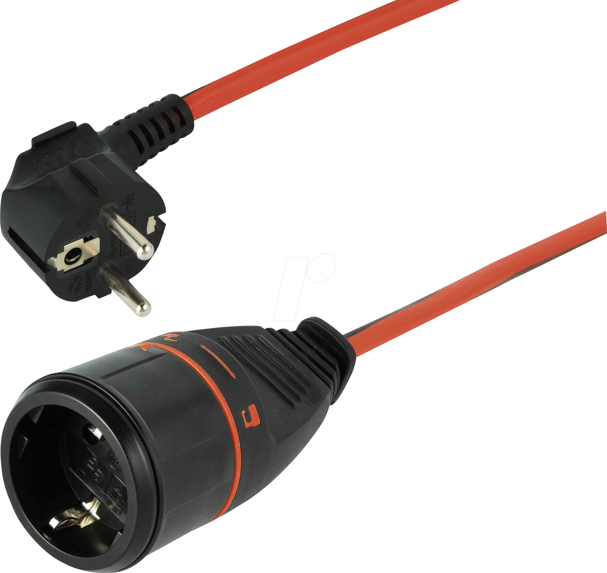 TME NV7-3 - Verlängerungskabel, Schutzkontakt Winkelstecker - Kupplung, 3m