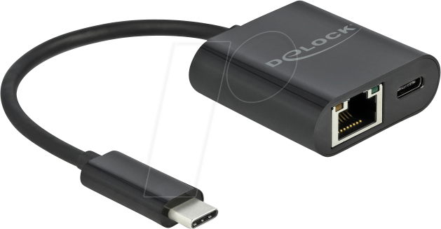 DELOCK 66644 - Netzwerkkarte, USB-C, Gigabit Ethernet, 1x RJ45 mit PD
