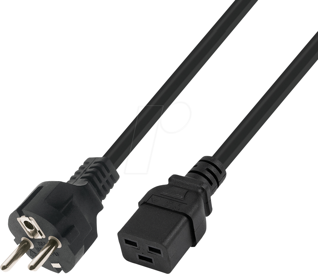 TTL 7132-1,8M - Netzkabel CEE 7/7 auf C19, 1,8 m, schwarz