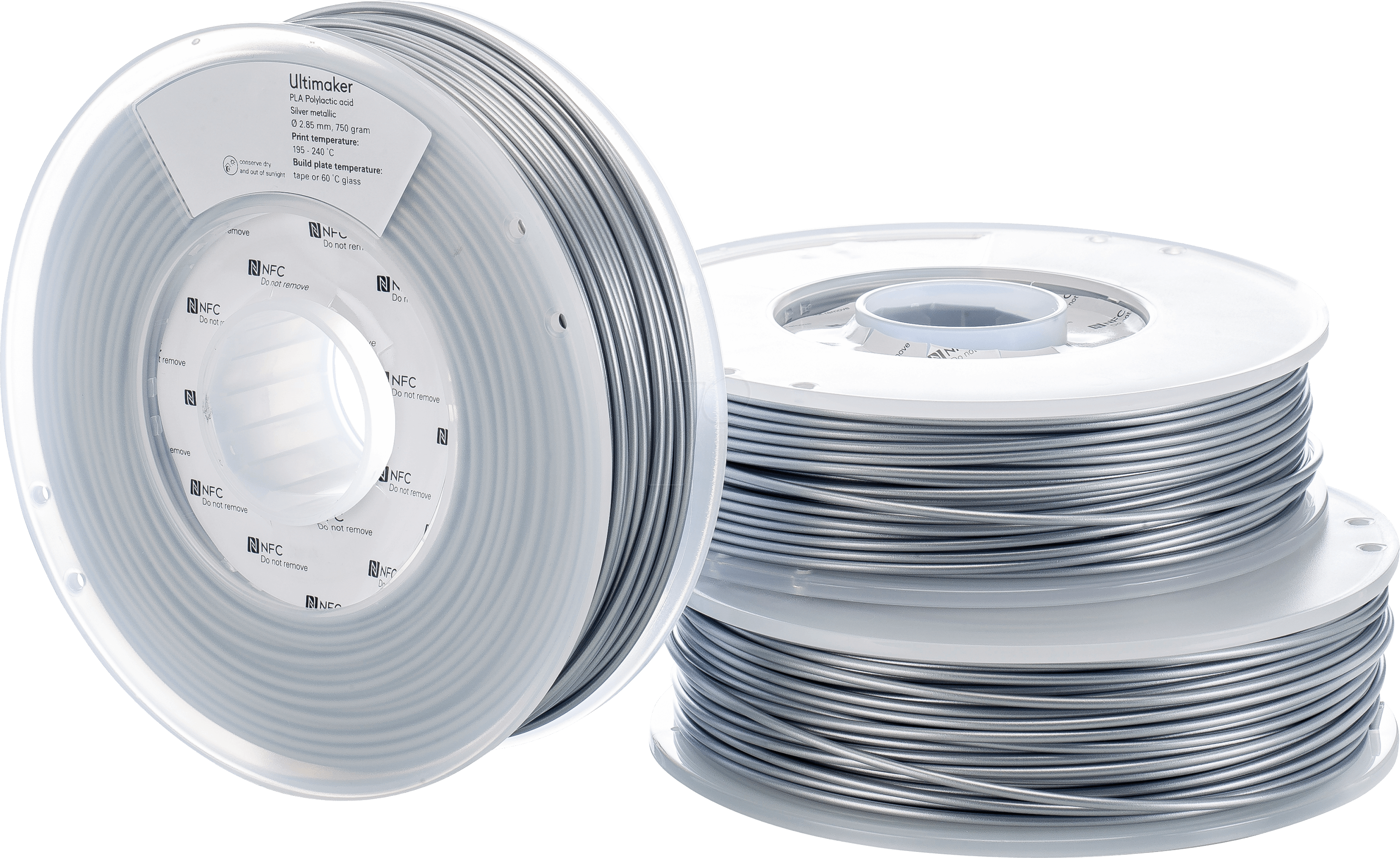 ULTIMAKER 74562 - Filament, PLA, M0751 silber metallic, 750 g