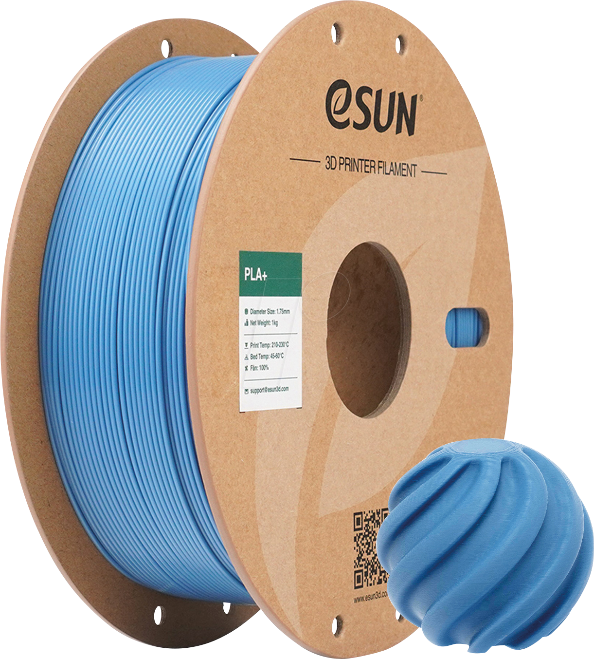 ESUN 72215849 - Filament, PLA+, 1,75 mm, dunstblau, 1 kg