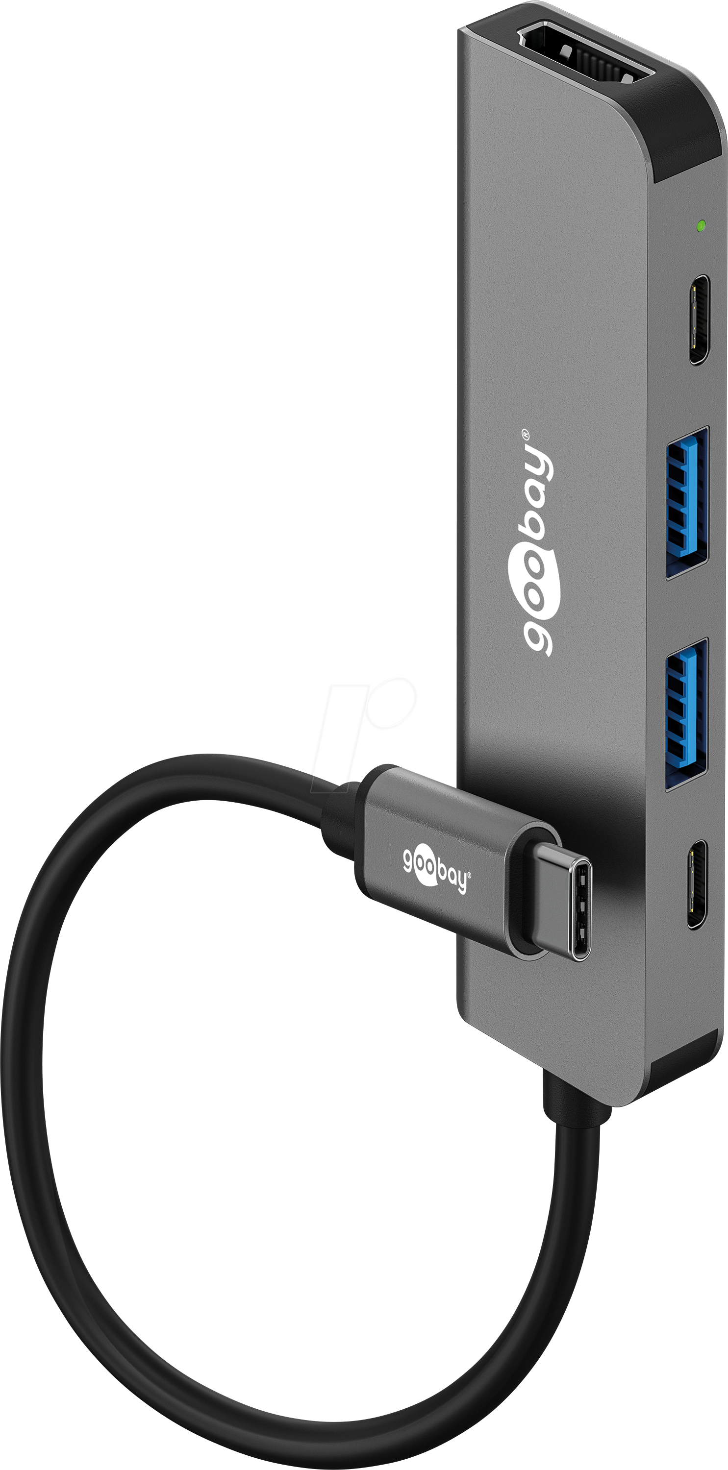 GOOBAY 78967 - USB-C 3.2 HUB, 5 Port, 5 Gbit/s, HDMI + 2x USB-C + 2x USB-A, 0,1
