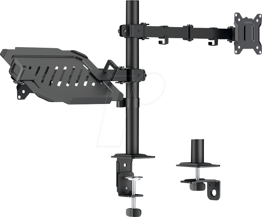 Thumbnail - LOGILINK BP0220 - DUAL-Monitor Halter, 1 Display 27'' - 32'', 12''-17'' Notebooks/Tabl