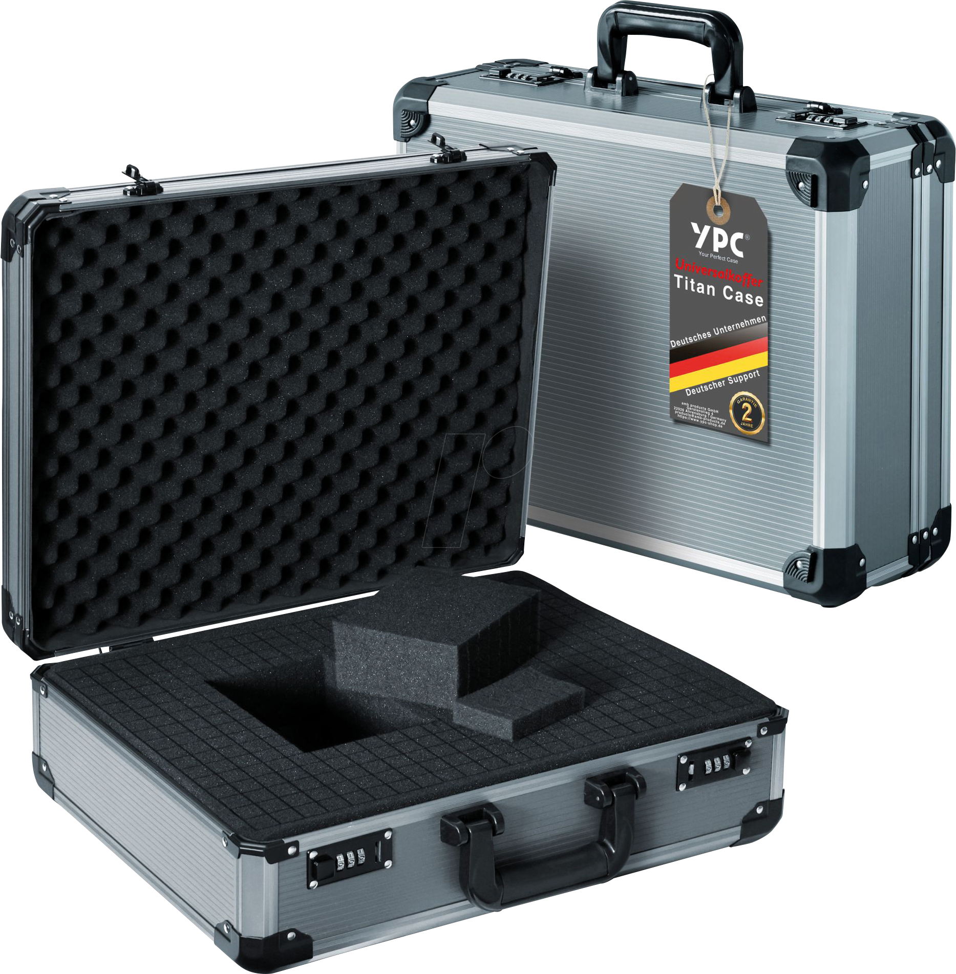 YPC CS00021TICB - TitanCase XL, Aktenkoffer, grau, 450x350x150 mm