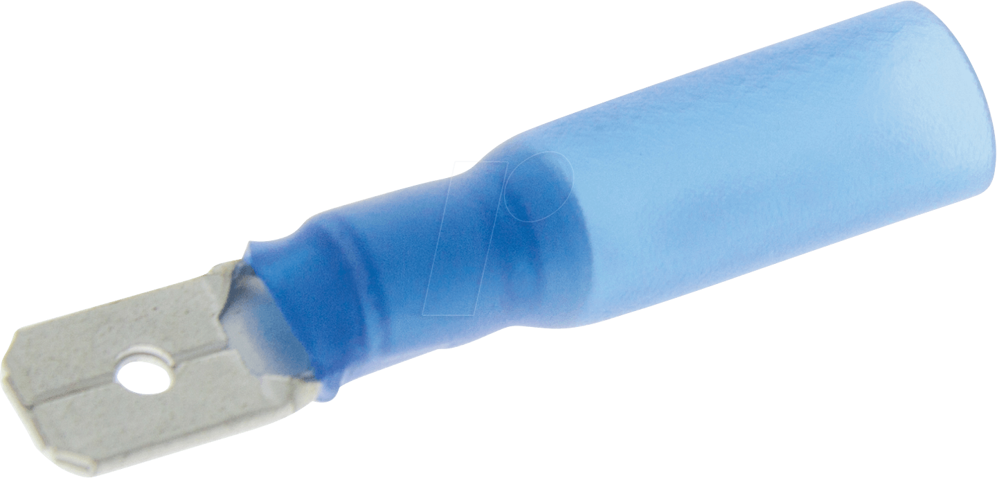 WE F616638HS - Flachstecker mit Schrumpfschlauch - 1,5 … 2,5 mm², blau
