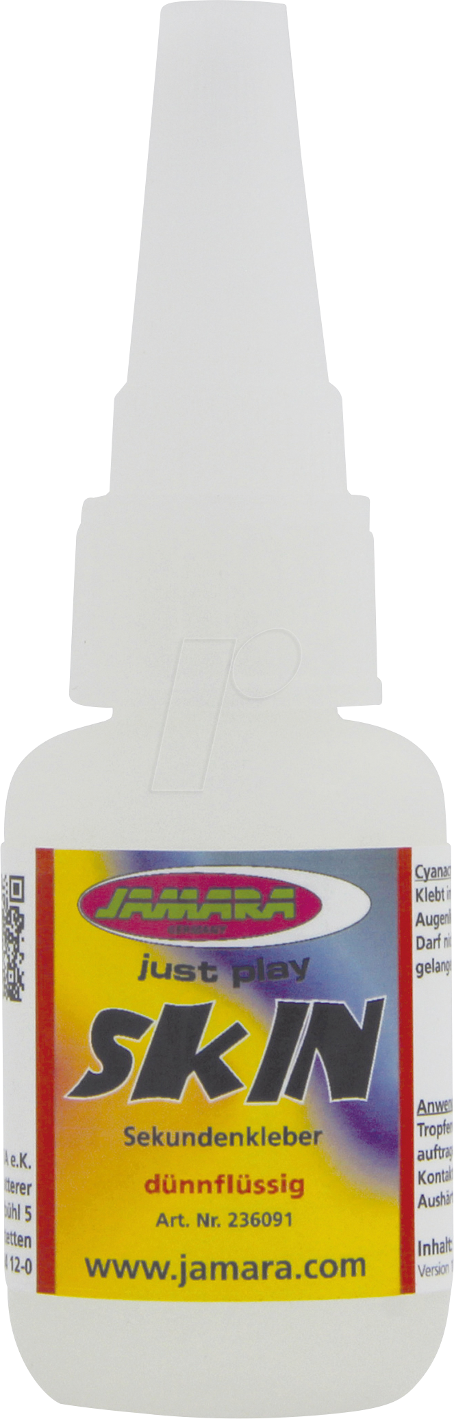 JAMARA 236091 - Sekundenkleber Skin mit Nadel 20g dünn