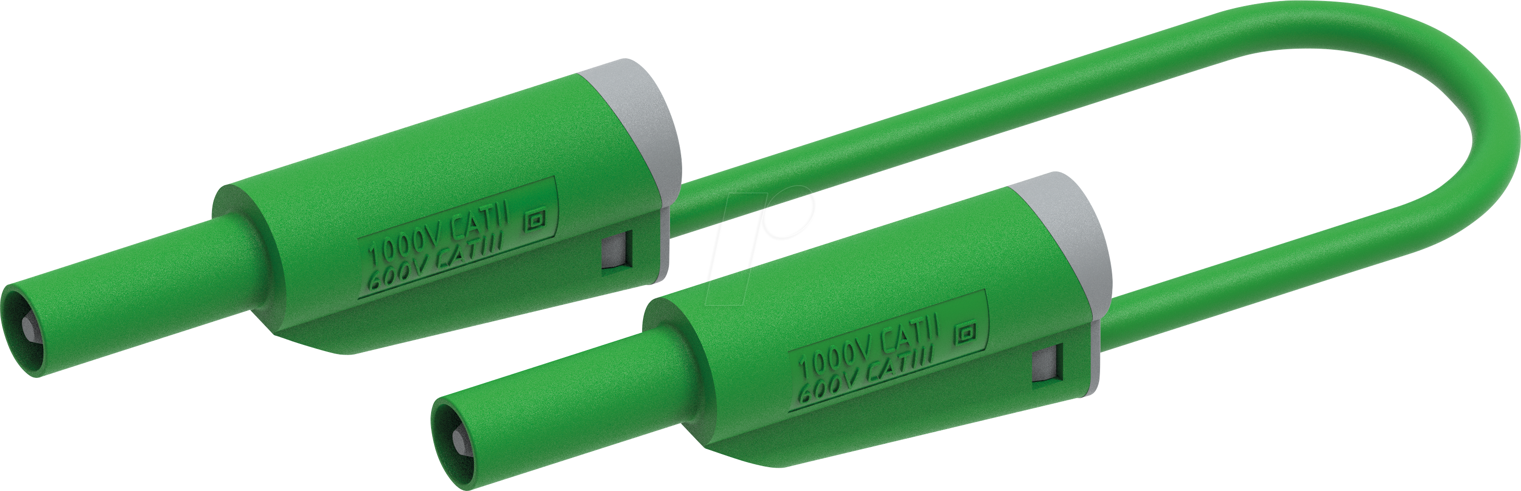 PJP 2610-100GN - Messleitung mit Bananensteckern, 0,75 mm², 1,0 m, stapelbar, grü