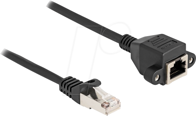 DELOCK 80195 - RJ50 Verlängerungskabel Stecker / Buchse, S/FTP, 3 m, schwarz