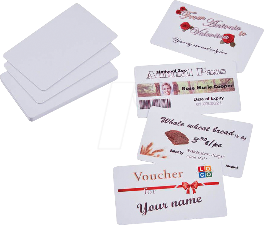 COLOP 156480 - e-mark® Kunststoffkarten, bedruckbar, 85,5 x 54mm, 50 Stück