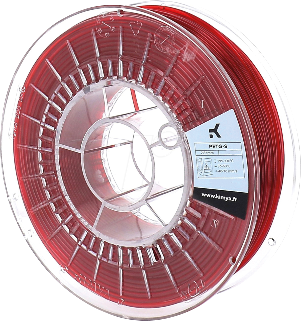 Thumbnail - KIMYA PT2009TQ - Filament, PETG-S, Rot Transluzent, 2,85 mm, 2.200 g