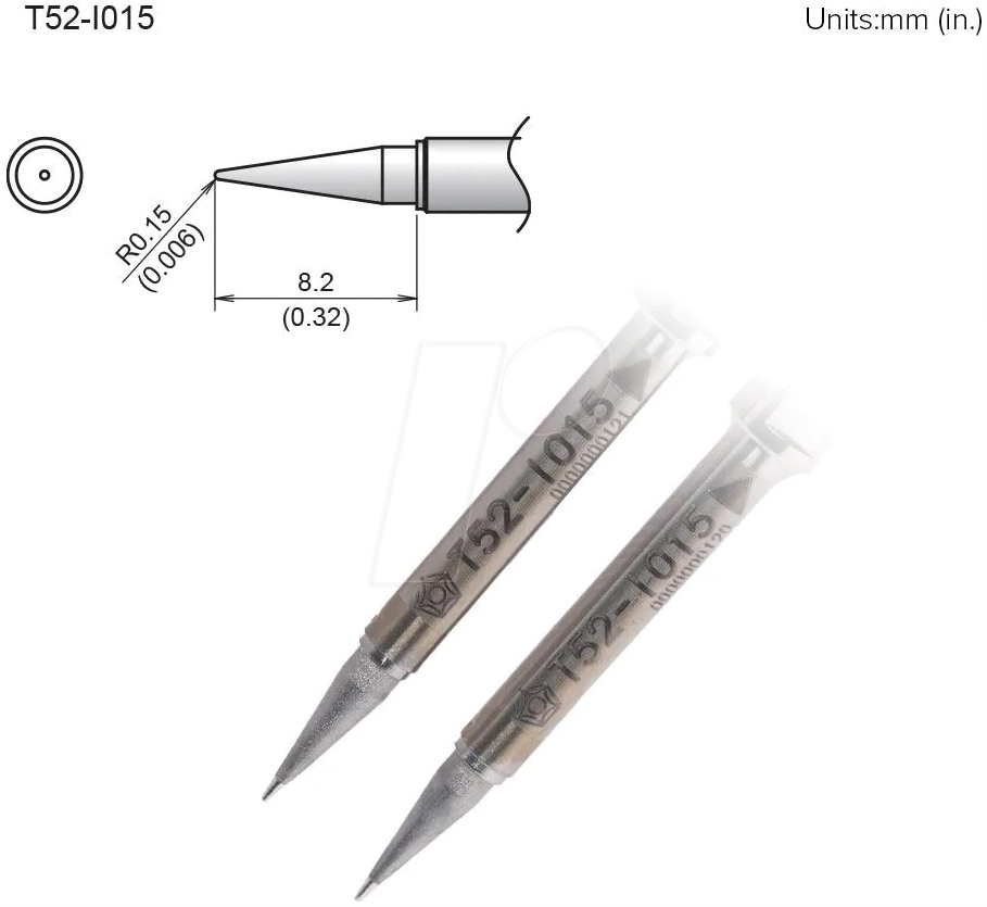 HAK T52-I015 - Aktiv-Lötspitze T52-I015, 0,15 mm, konisch, 2 Stück