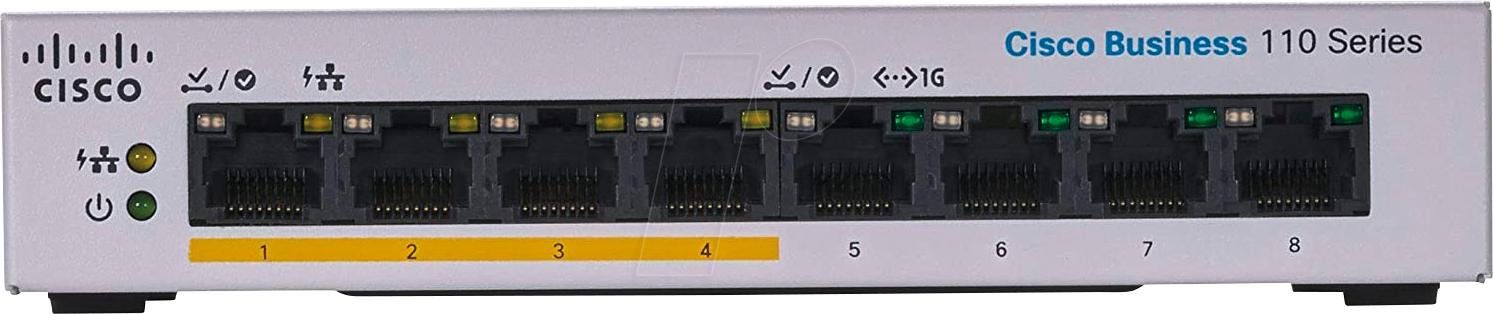 Thumbnail - CISCO CBS1108PPD - Switch, 8-Port, Gigabit Ethernet, PoE