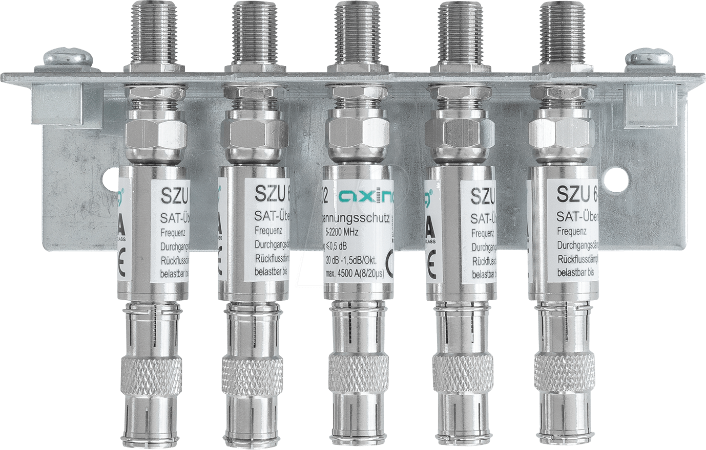 QEW 5-06 - Erdungswinkel, einreihig, Überspannungsschutz, 5-fach