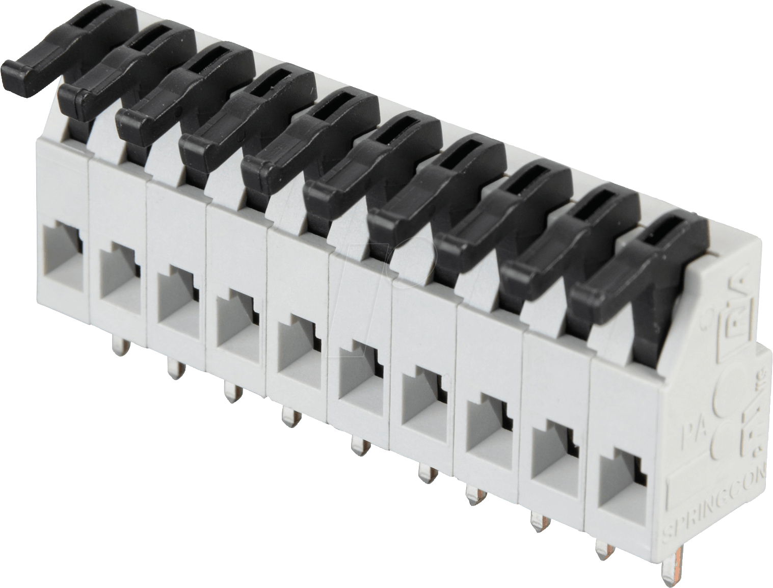 AST 025-10 - Federkraftklemme, 10-pol, Ø 0,08 - 1 mm, RM 5,0