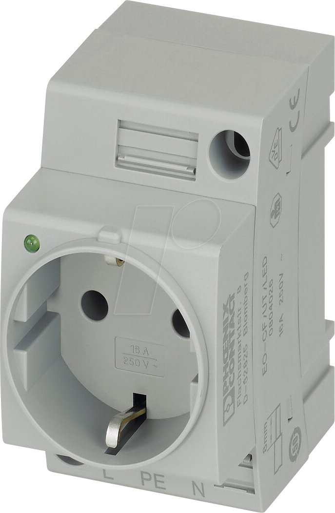 SD D-LA GR - Graue Schaltschrank-Steckdose