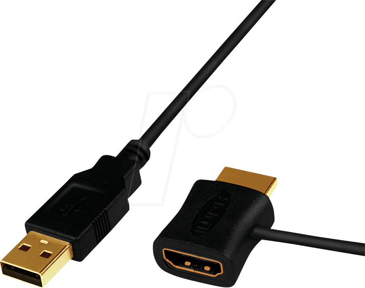 LOGILINK CH0081 - HDMI Strom-Einspeisekabel, HDMI-A auf HDMI-A, mit 0,5 m USB