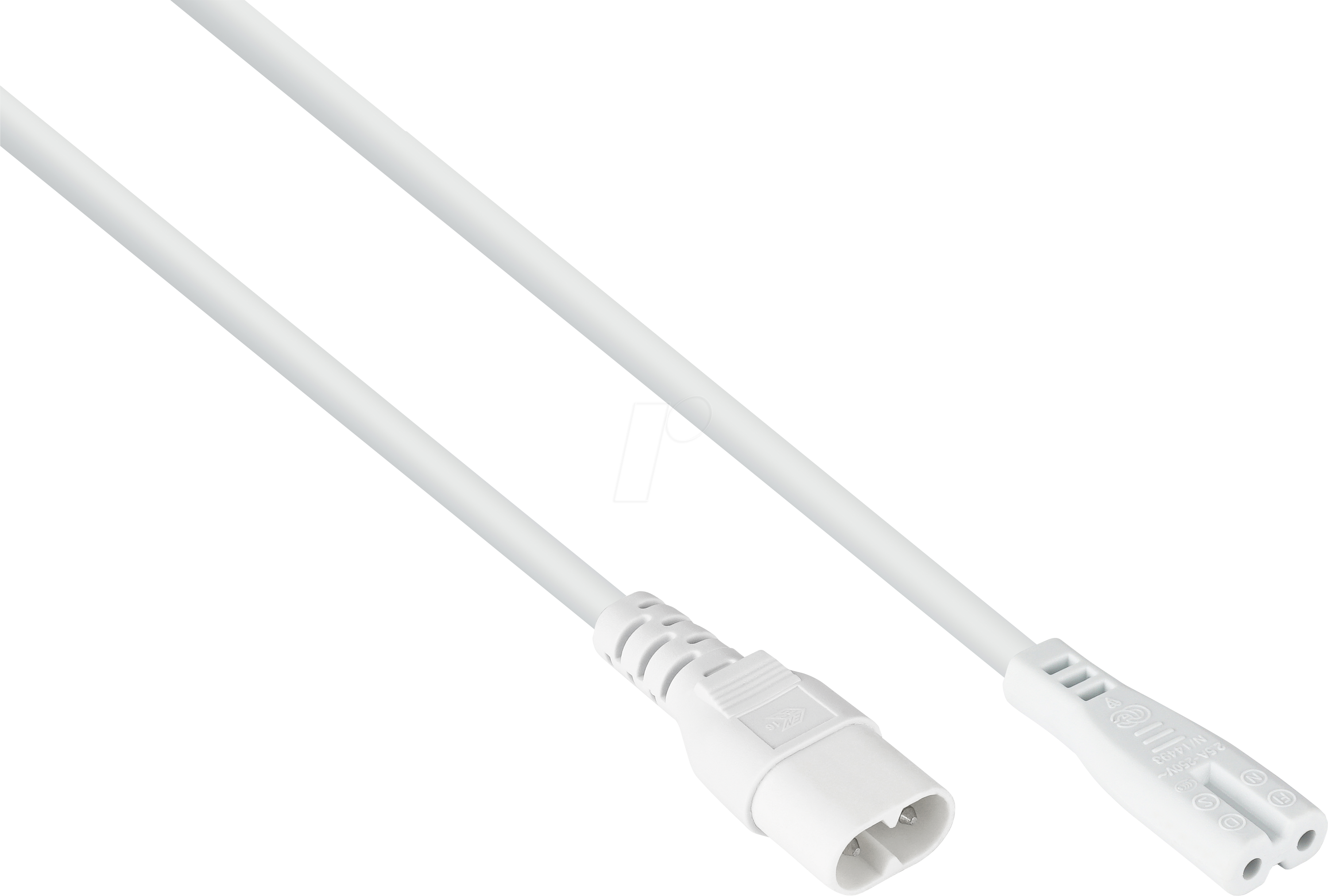 KM SK0870-W020 - Verlängerung Eurostecker C8 auf Buchse C7, weiß, 2 m