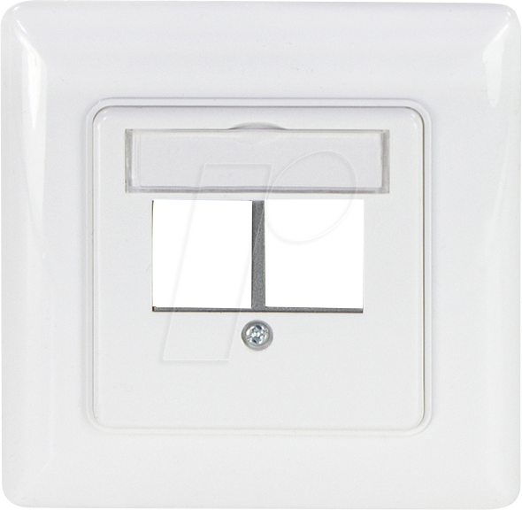 LOGILINK NK4059 - Unterputzdose für 2 Keystone-Module, gerader Auslass, signalweiß