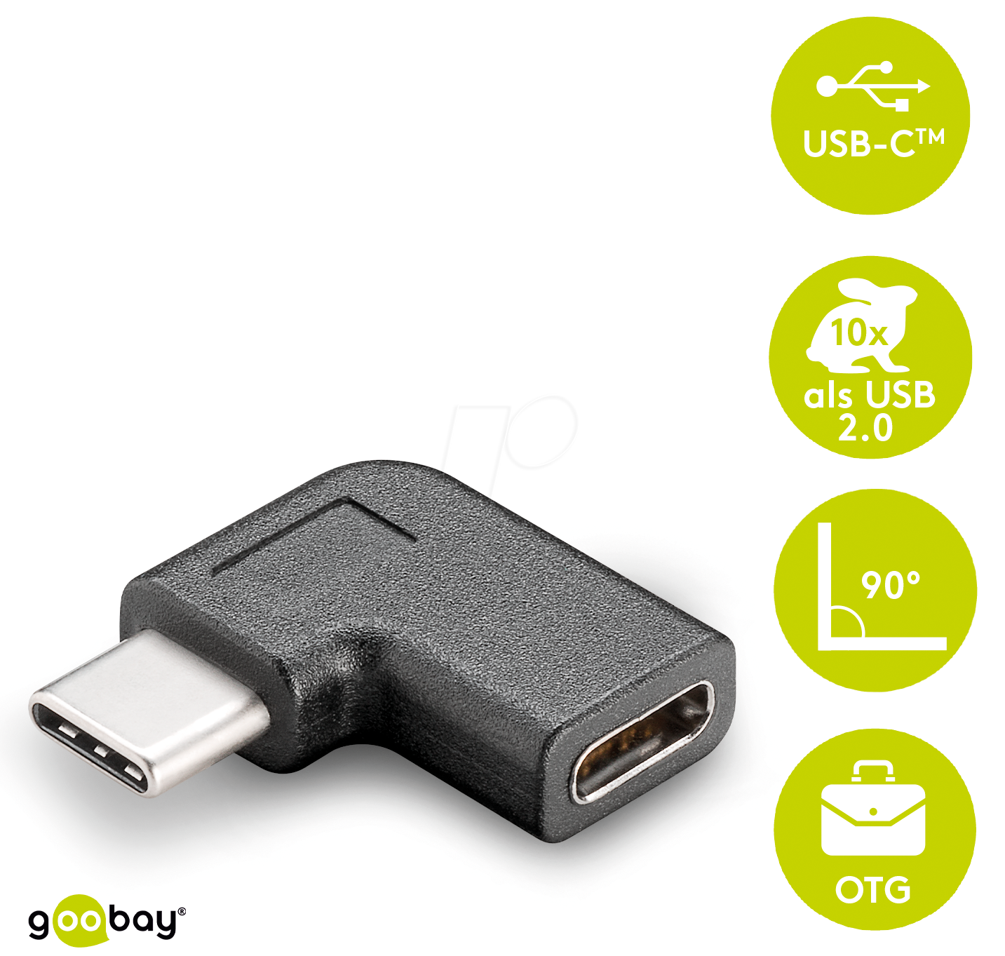 GOOBAY 45402 - Goobay Adapter USB-C auf USB-C 90°, schwarz