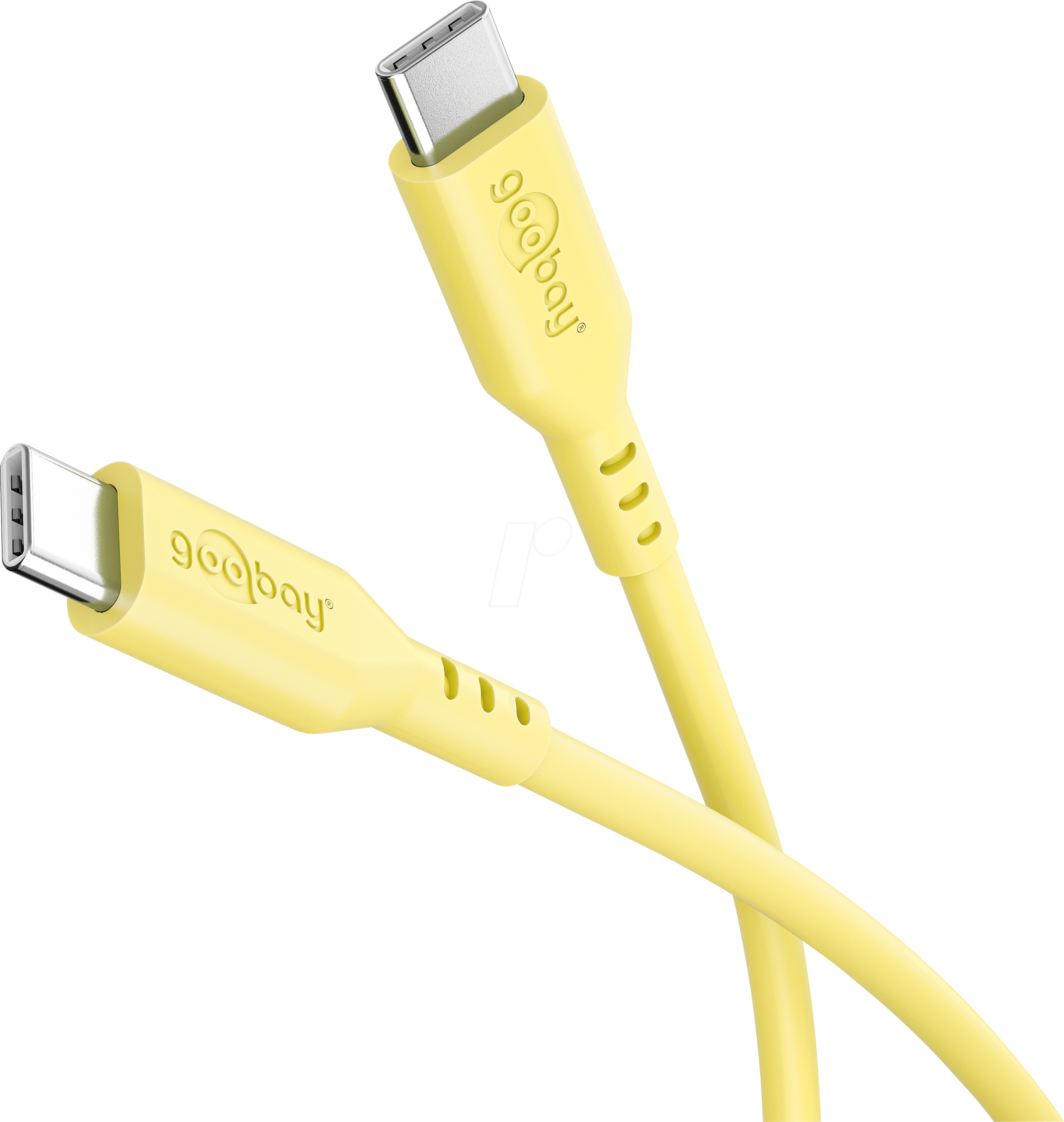 GOOBAY 77742 - Sync- & Ladekabel, USB-C > USB-C, Silikon, 1,5 m, gelb