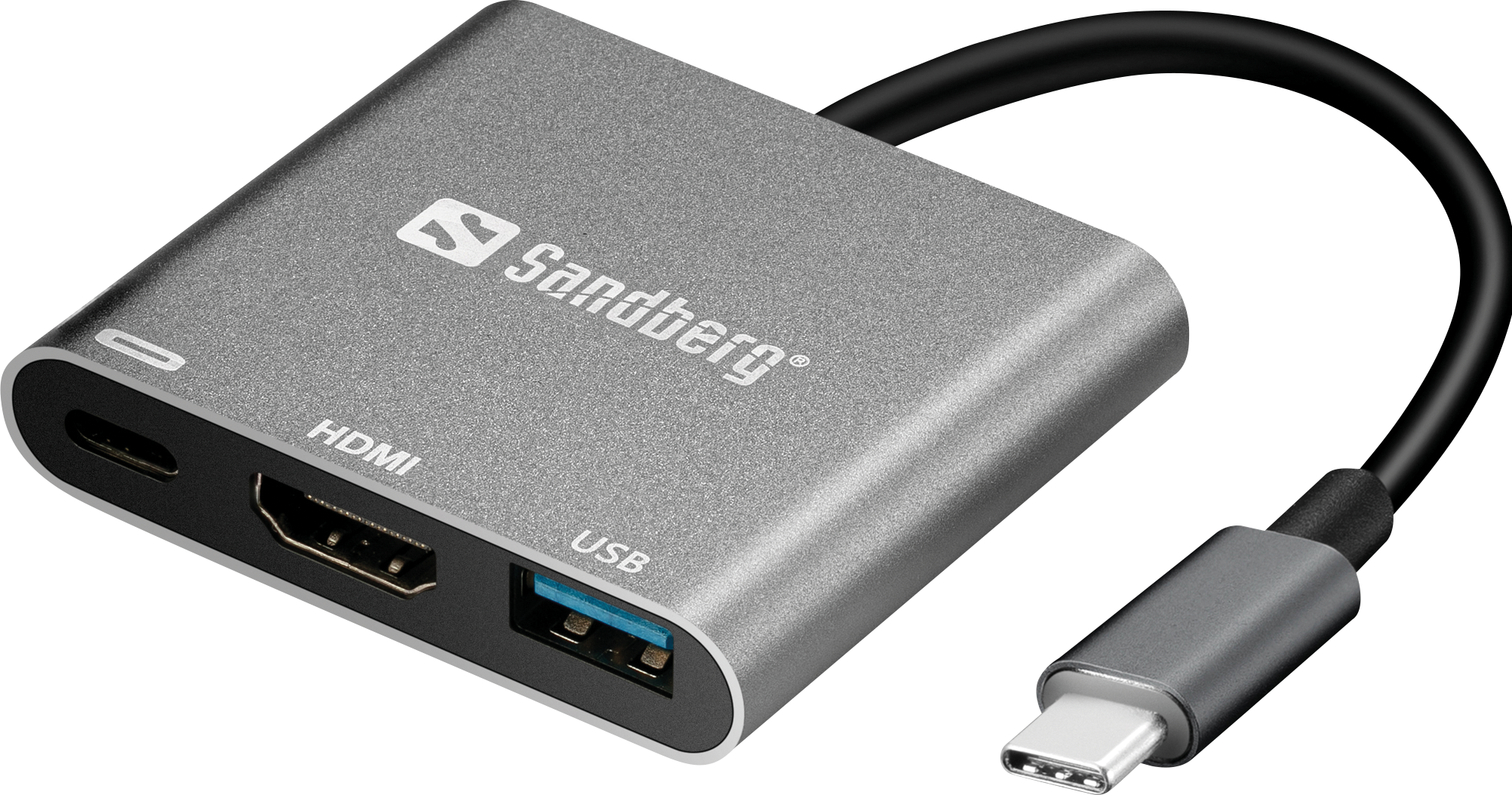 SANDBERG 136-00 - Adapter USB-C > HDMI, USB 3.0, 4K, Aluminium