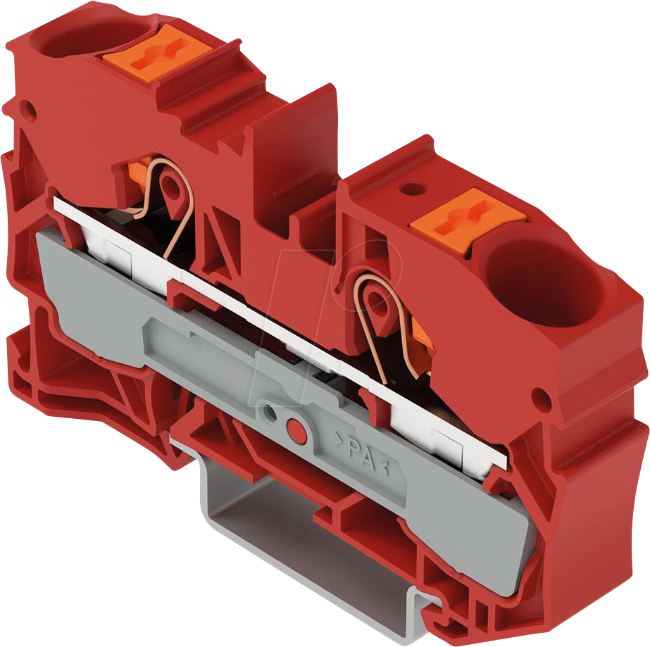 WAGO 2210-1203 - 2-Leiter-Durchgangsklemme, mit Drücker 10 mm², rot