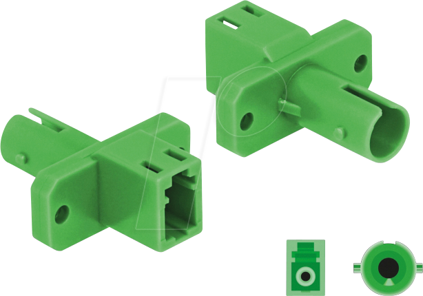 DELOCK 87937 - LWL Hybrid Kupplung LC / ST Simplex, grün