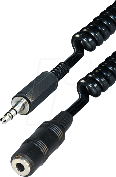 MATR A94L - Spiralkabel, 3,5 mm Klinkenstecker auf Buchse, 3 m