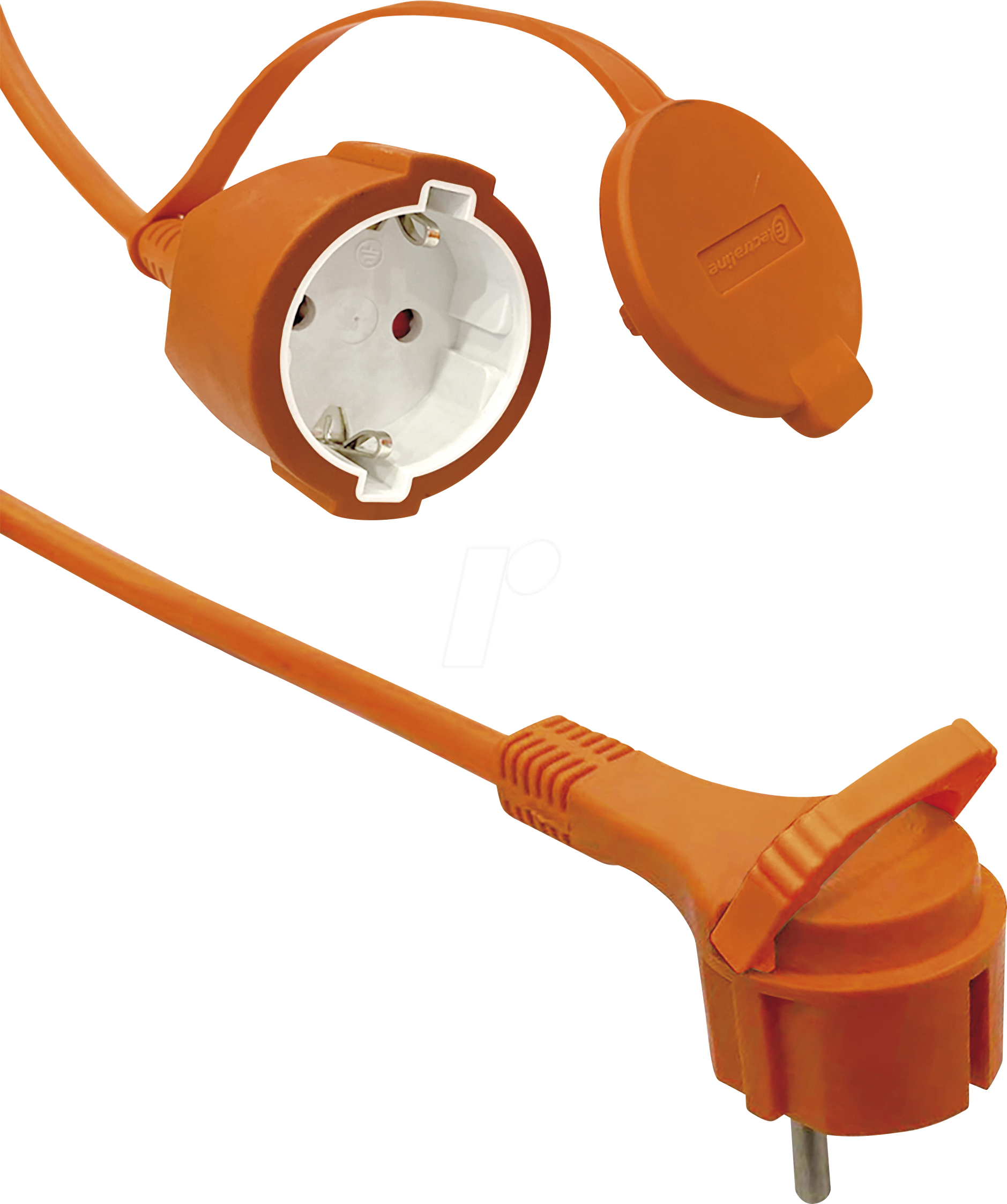 TME NV54-50 - Verlängerungskabel, Schutzkontaktstecker flach, orange, IP54, 50