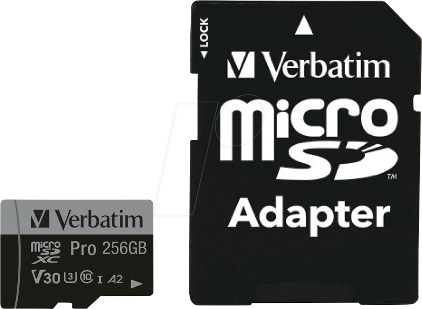 VERBATIM 47045 - MicroSDXC-Speicherkarte 256GB, Verbatim, Class 10, U3