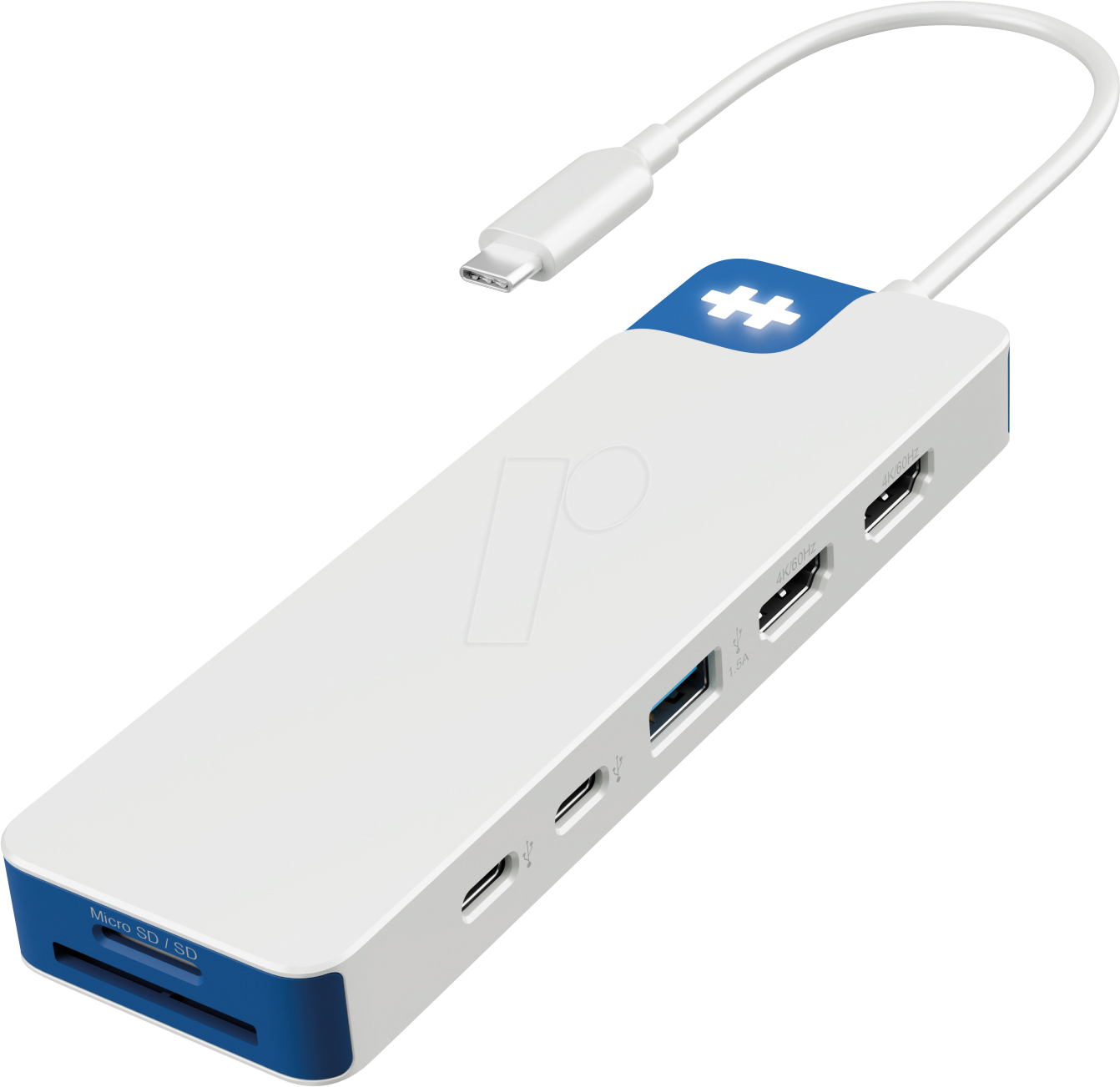 HYPER HD4103 BL - PortReplicator/Dockingstation, USB-C, 9 Port, blau