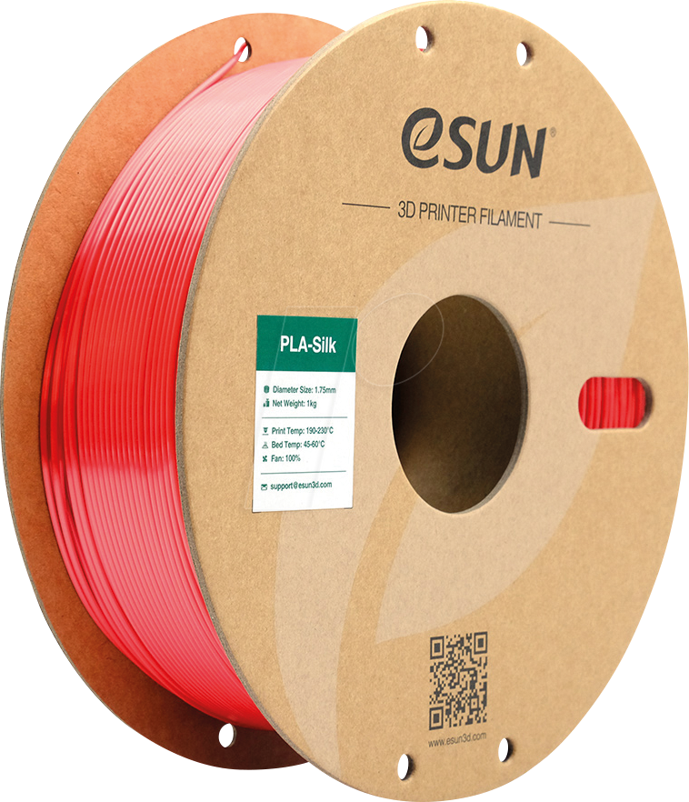 ESUN 72204188 - Filament, PLA-Silk, 1,75 mm, rot, 1 kg