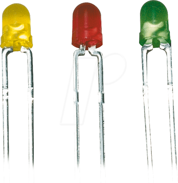 LED 3MM 2MA GE - LED, 3 mm, bedrahtet, gelb, 3,2 mcd, 60°