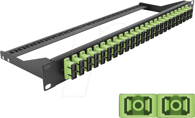 DELOCK 43397 - LWL Patchpanel, 19'', 24-Port, SC Duplex, 1HE, lindgrün