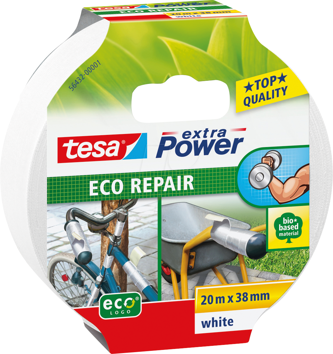 TESA 56432-01 - Gewebeband tesa extra Power® Eco Repair, 20 m x 38 mm, weiß