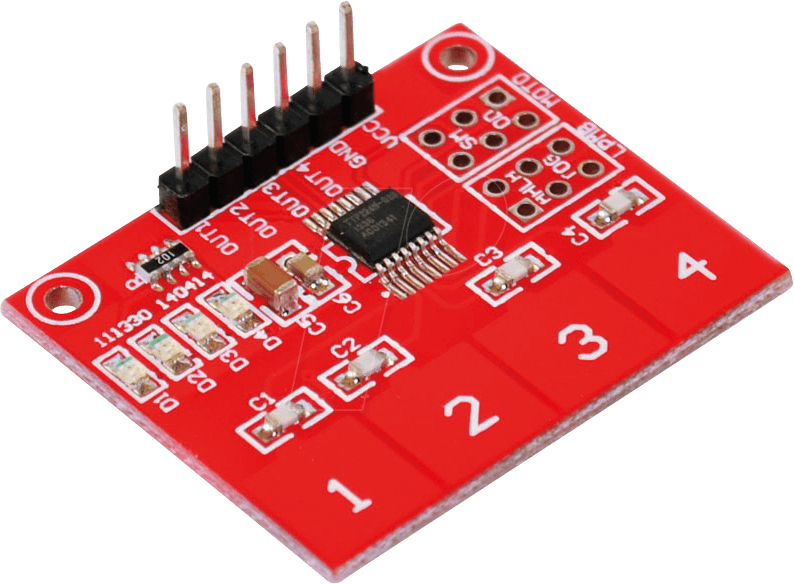 DEBO TOUCH 4CH - Entwicklerboards - Touch-Pad, 4 Tasten, kapazitiv, TTP224