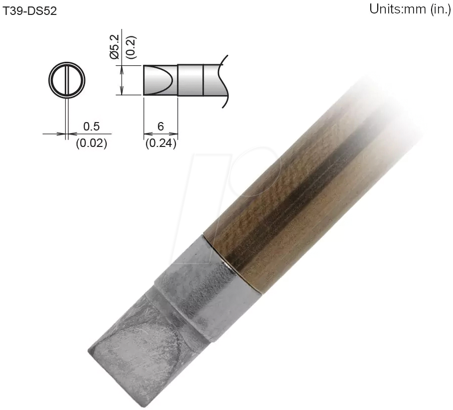 HAK T39-DS52 - Aktiv-Lötspitze T39-DS52, 5,2 mm, meißel