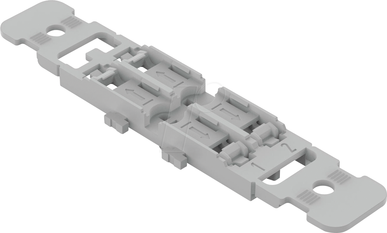 WAGO 221-2512 - Befestigungsadapter mit Rastfuß und Zugentlastung 2-fach