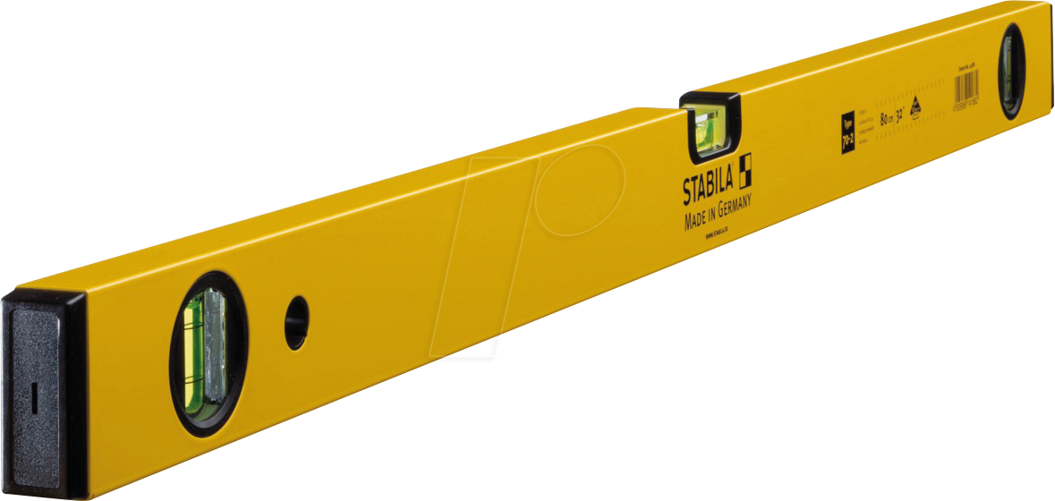 STABILA 14188 - Wasserwaage mit 2 Vertikal-Libellen, Type 70-2, 800 mm