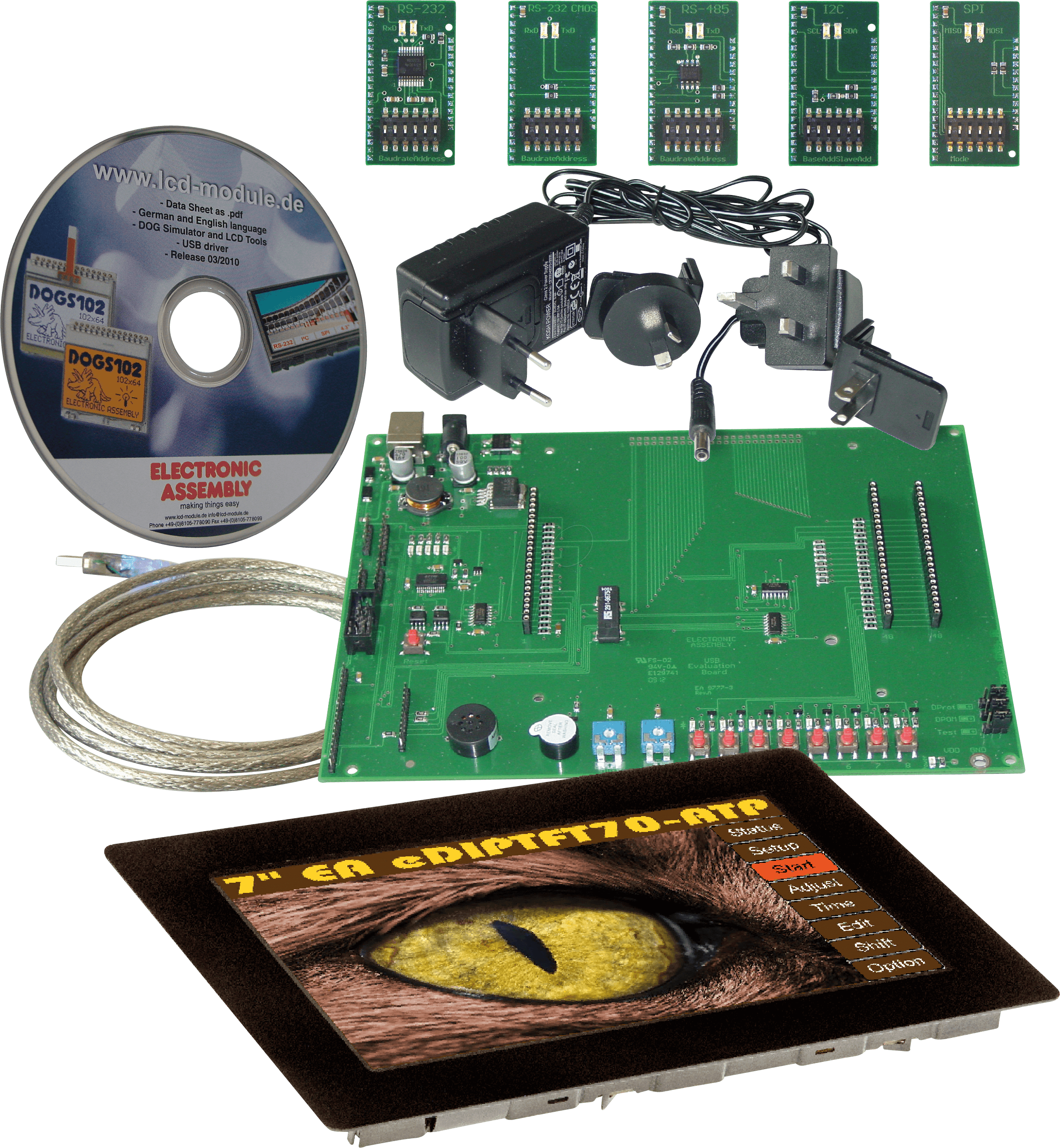 EAKIT EDIPTFT70C - Starterkit mit 17,8cm (7'') TFT, touch, kapazitiv