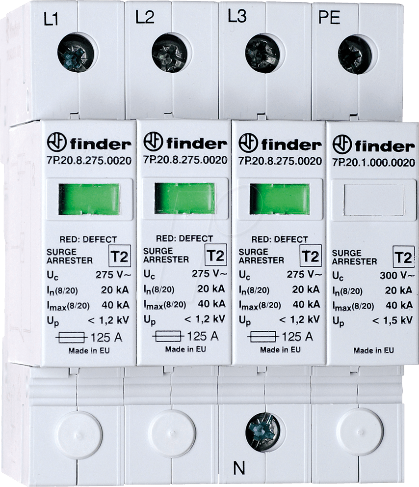 FIN 7P.24 - SPD Typ 2, für 5-Leitersystem, N+PE getrennt