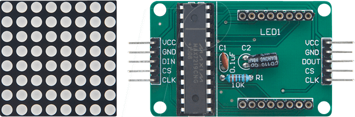 DEBO LED 8X8 RD - Entwicklerboards - Matrix LED, rot, 8 x 8, MAX7219
