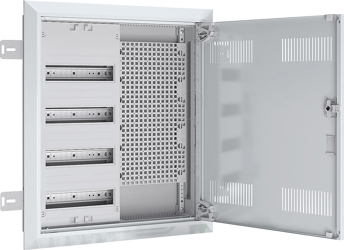UK24RM8530 - Feldverteiler UP/HW, T: 110 mm, Lüftungstür, 4 Reihen, Mediafeld