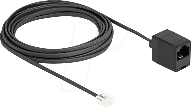 Thumbnail - DELOCK 88095 - Telefonkabel, RJ11 Stecker / RJ45 Buchse, schwarz, 5 m